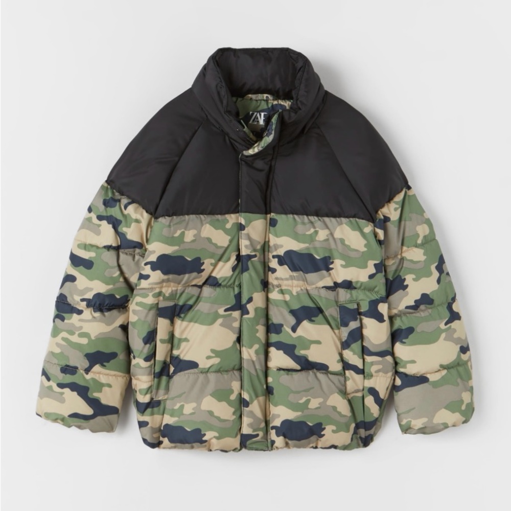 Zara Camo Puffer Jacket - Boys